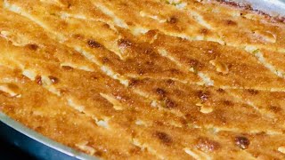 طريقة عمل البسبوسة على طريقة المحلات basbousa recipe