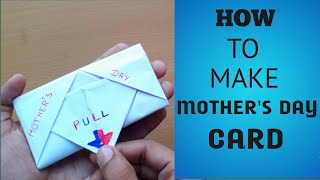 Mother's day card | pull tab card | easy to make | surprise message.