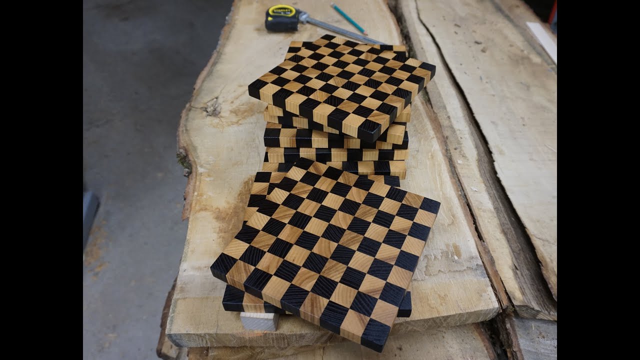 Making endgrain chess board pattern trivets