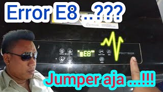 cara memperbaiki mesin cuci Polytron error kode E8