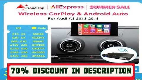 A must-have product! Android Auto Wireless CarPlay for Audi A3 8v Q2 8P 2013-2018, with Mirror Lin