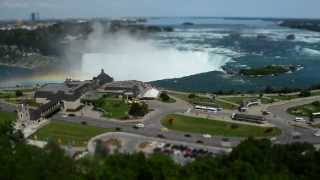 Niagara Falls - view from Marriott Fallsview, filmed w/ miniature effect
