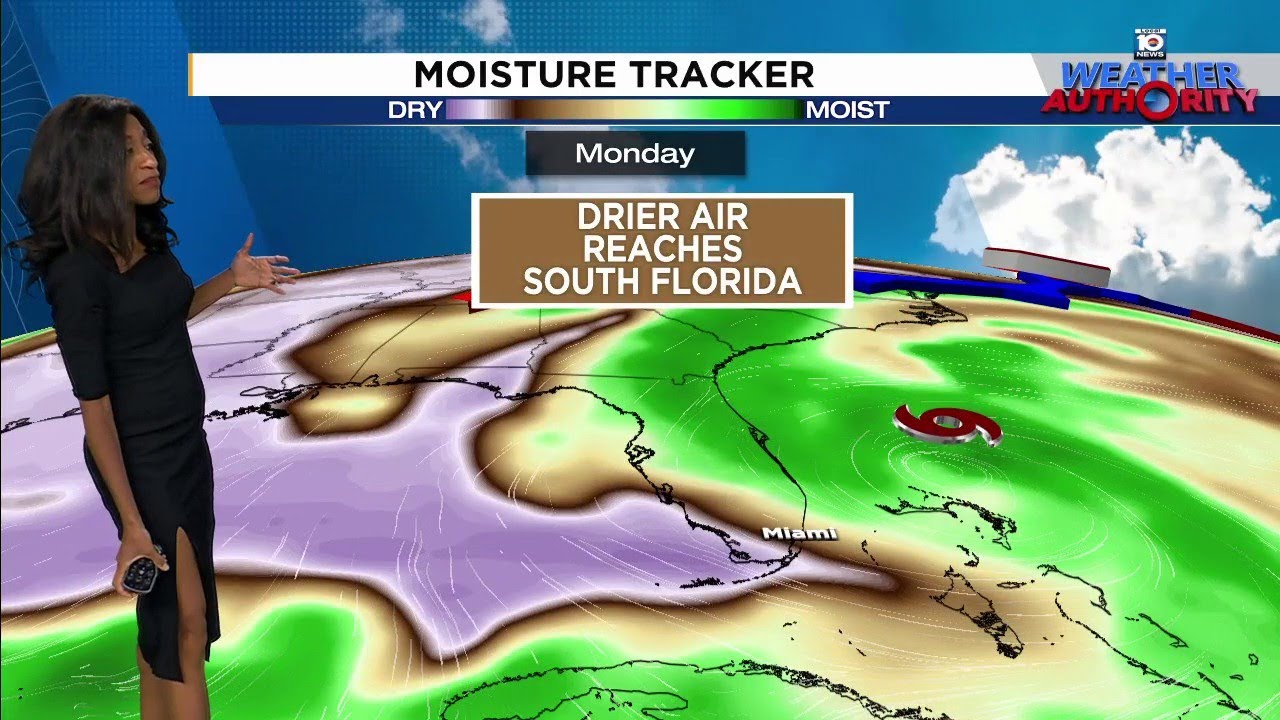 South Florida to get drier air on Monday in South Florida