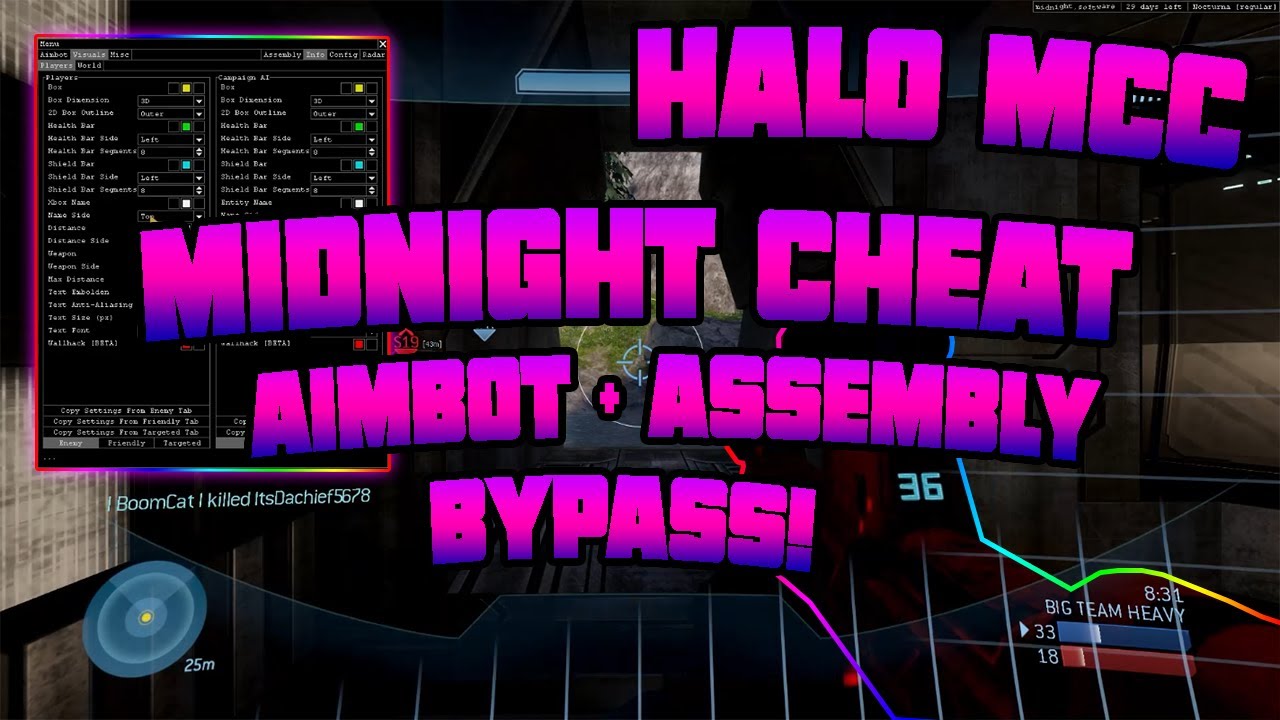 Halo MCC Cheat - Midnight (Assembly + Aimbot) BYPASS And More