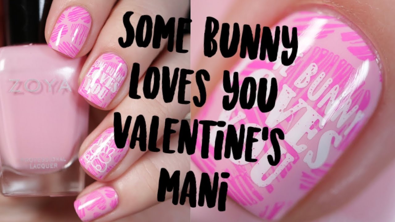 Some Bunny Loves You | Valentine's Nail Stamping Beginner Tutorial Design | jodispolish