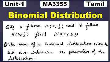 MA3355 | MA3391 | MA3303 |Probability and Random Variables | Problem 3|Binomial Distribution | Tamil