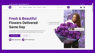 Create a Responsive Ecommerce Flower Website | Using HTML CSS & JS | DM 007 | Part 1