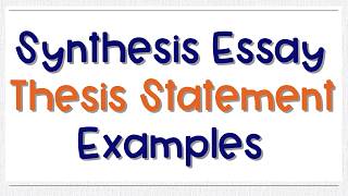 Synthesis Thesis Example