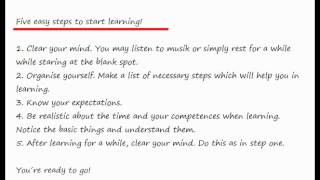 Five easy steps to start learning!
