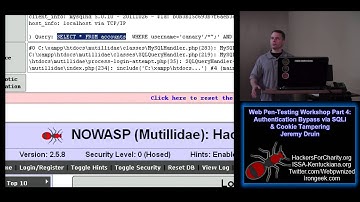 Web PenTesting Workshop Part 4 of 12 Authentication Bypass via SQLi & Cookie Tampering Jeremy Druin