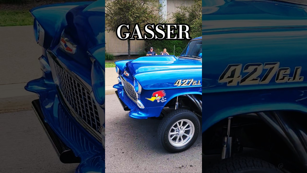Gasser Up ⛽️ 427 V8 Chrome Blue 55 Chevy Gasser | NSRA Street Rod Nationals 2025 