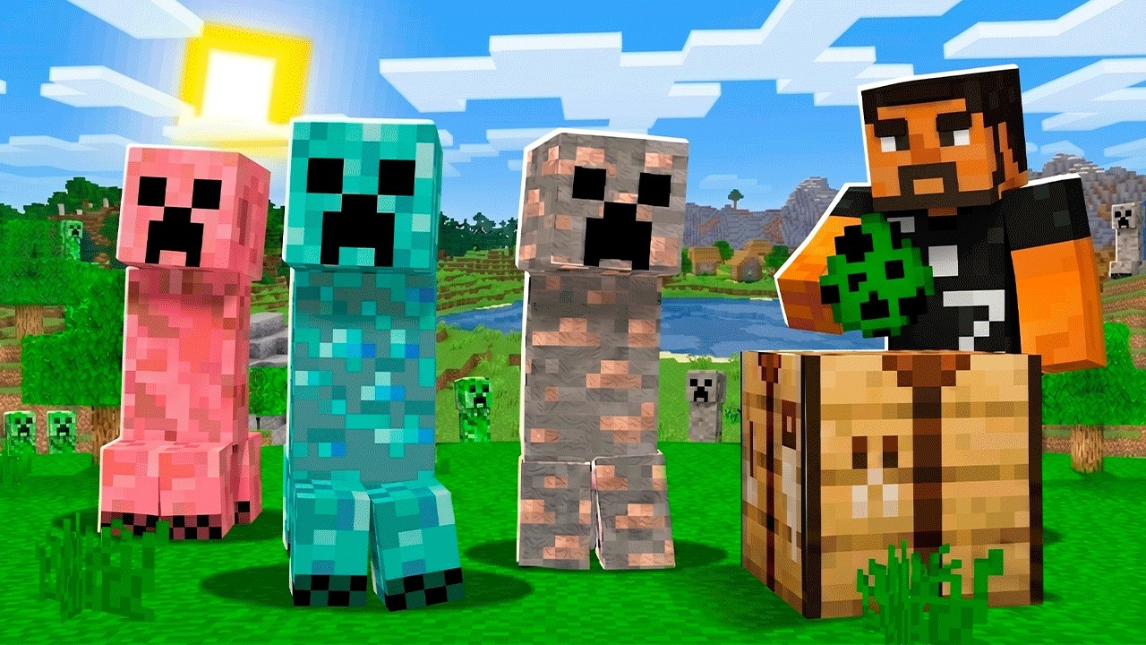 Minecraft pero hay CREEPERS CUSTOM!!!