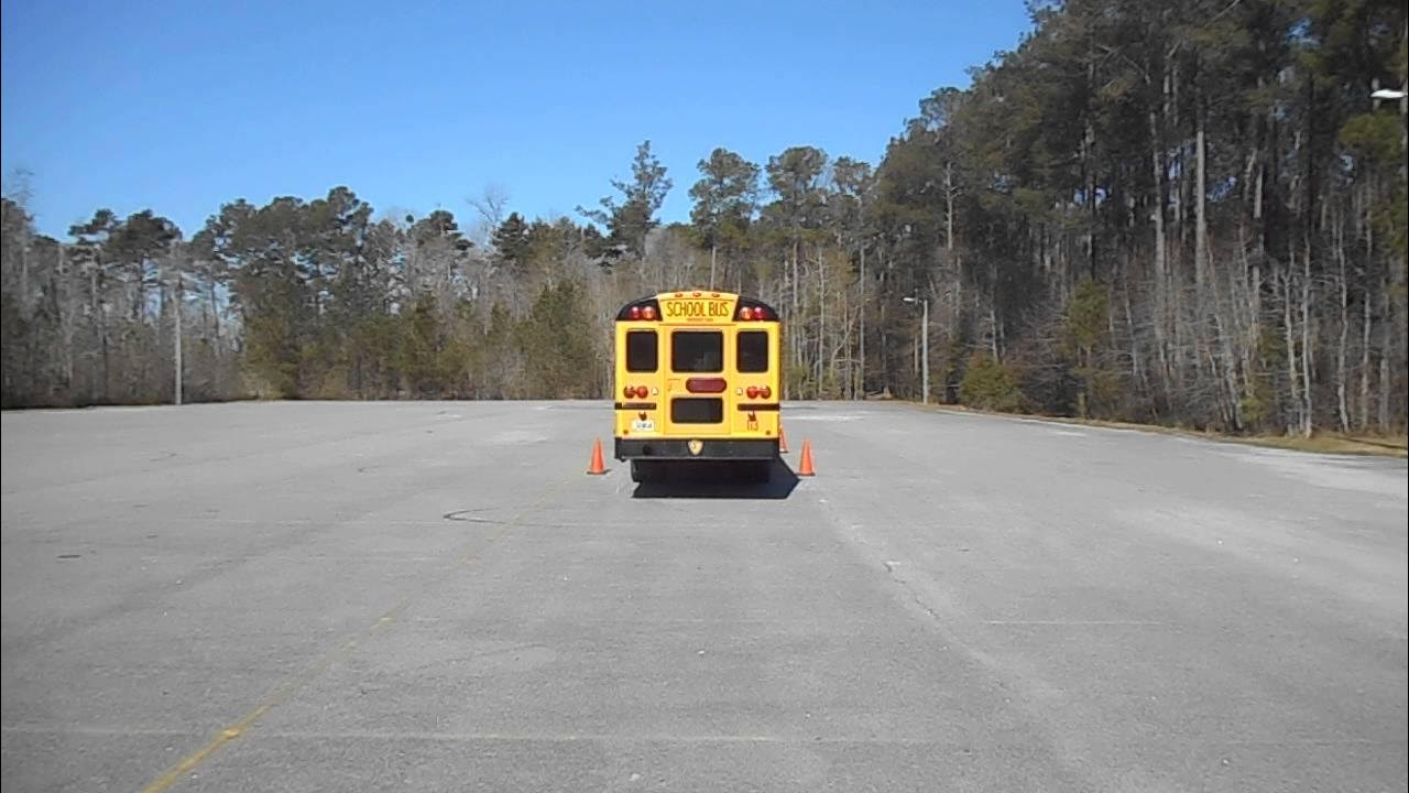 54. Skills Straight Backing Class B CDL School Bus YouTube