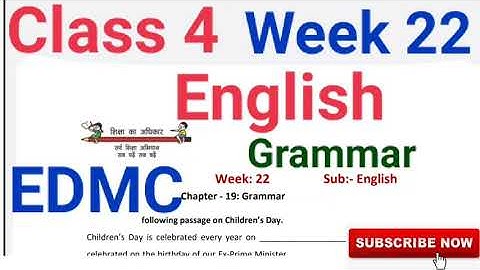 EDMC Class 4 Week 22 English Worksheet 22 Grammar, Fully solved with explanation@padhoindia630
