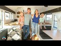 Family of 4 in a DIY Skoolie - Fantastic Kitchen & Adorable Bunks