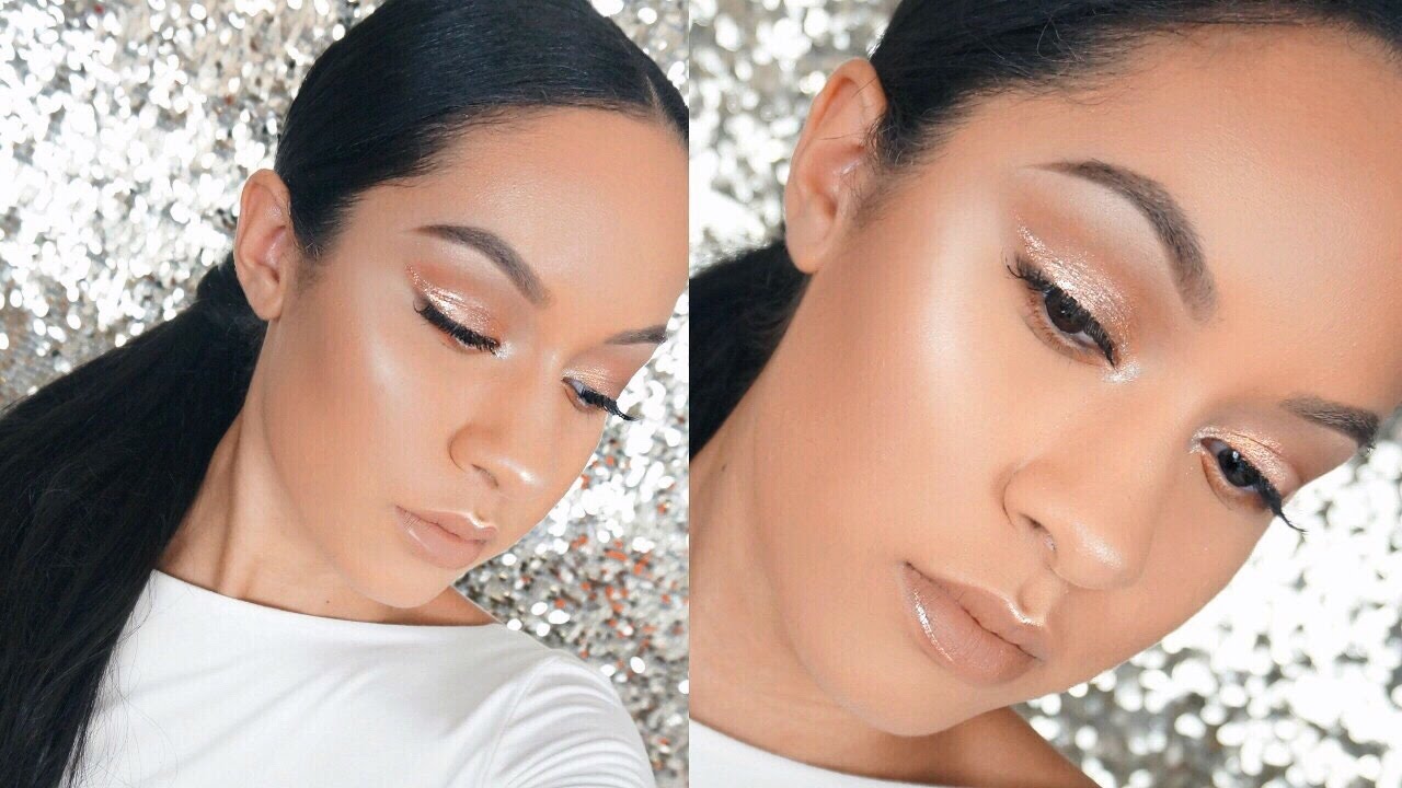 Rose Gold Holiday Makeup Tutorial - YouTube