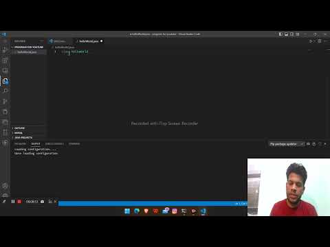 First Program  in java HelloWorld  in Vscode  or Code of helloWorld in java.