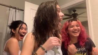 Cooking and cutting hair with my best friends! (Following a Brad Mondo hair tutorial)