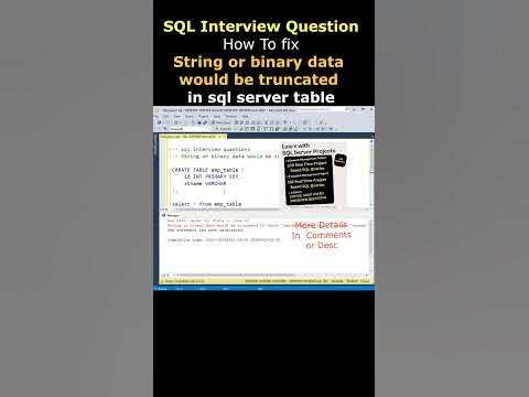 How To Fix String or binary data would be truncated in table in sql ...