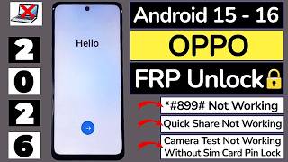 OPPO Android 15,16 FRP BYPASS 2026 | *#899# Code Working | Without PC Remove Google Account Lock ✅