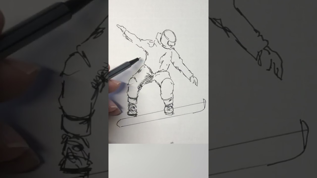 Scribble Art - 'Snowboarding' - 