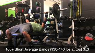 Famous 6/4/15 Dynamic Bench Day 3x3 at 165 and 6x3 at 135 against Short Average Bands Net Worth