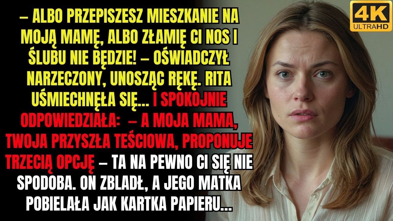 Narzeczony zażądał mieszkania i groził, ale odpowiedź Rity sprawiła, że oboje zbladli