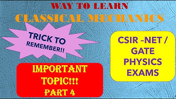 CSIR-NET/ GATE | PHYSICAL SCIENCES | CLASSICAL MECHANICS | IMPORTANT TOPIC | PART 4