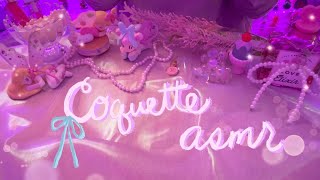 Coquette ASMR 🎀 for pink dreams 💜☁️ pearls & bows, gentle tapping and whispering