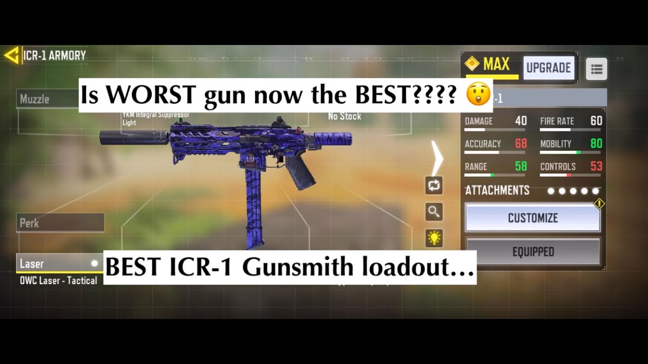 Best Icr 1 Gunsmith Build For Close Range Combat I Used Icr 1 As An Smg And This Happened Youtube