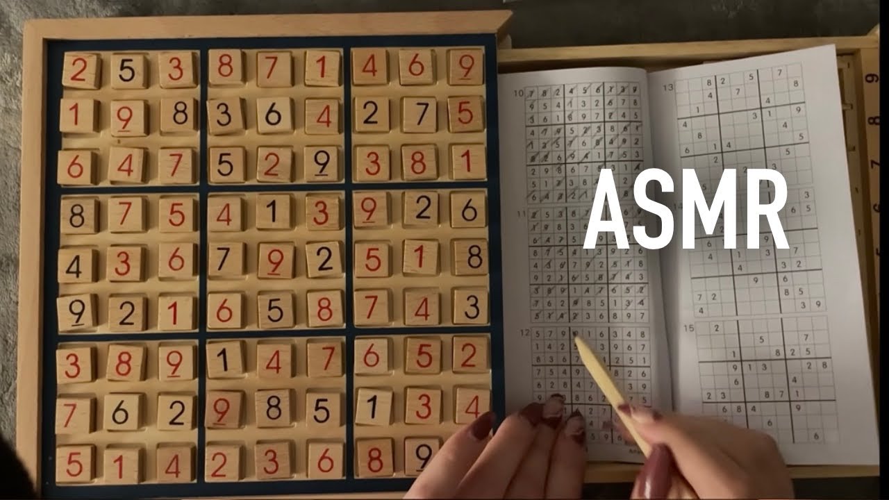 😴 ASMR - Wooden puzzle - Sudoku (8)- Clicky Whispers