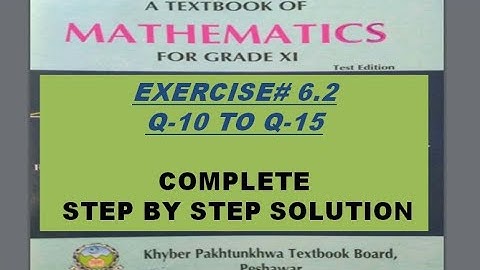 Class 11 Exercise 6.2 Q10 - Q15 Complete solution KPKboard Math Chapter6 Permutation and Combination