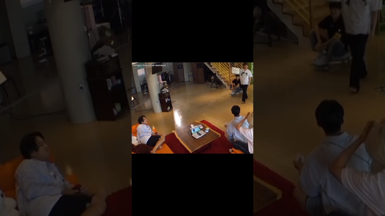 gyu’s shy smile after seeing wonwoo,both so cute🙈 #meanie #mingyu #wonwoo #minwon #seventeen #svt