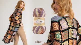 Alize Diva Batik ile Motifli Hırka