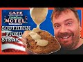 Scottish guy tries american southern fried steak and biscuits 