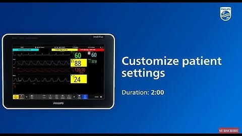Customize patient settings on the IntelliVue patient monitor