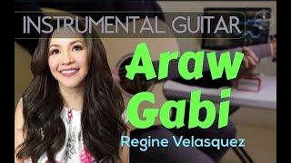Regine Velasquez - Araw Gabi instrumental guitar karaoke version cover with lyrics chords
