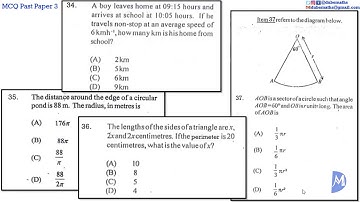 34,35,36&37 | Measurement | Multiple Choice 3 | CXC CSEC Mathematics