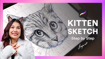 Cute Animal Sketches : Easy Cat Portrait on Procreate! 😺