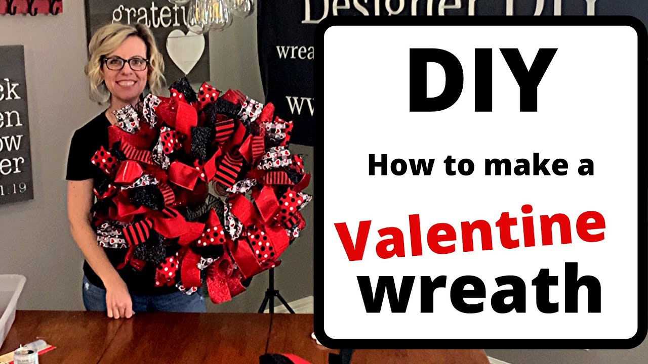 Easy How to Make a Valentine Wreath / DIY Wreath / Mesh Wreath Tutorial ...