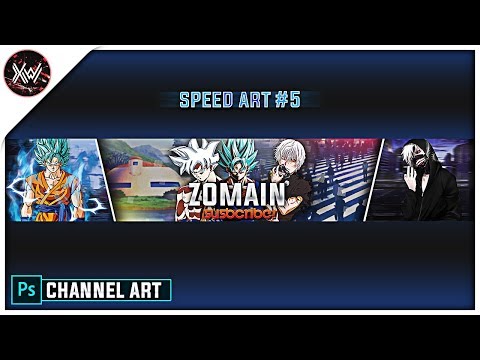 Anime YouTube Channel Banner Art Photoshop Ft. ZOMAIN  - SPEED ART #