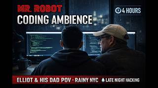 Mr. Robot Late Night Coding POV 🌧️ Elliot & His Dad Ambience | Rainy NYC Hacker Atmosphere (4 Hours) screenshot 5