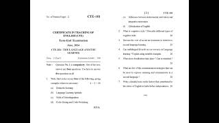CTE - 101 June 2024 Question Paper
