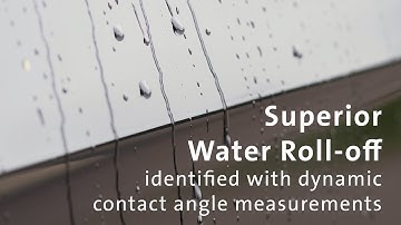 Superior water roll-off identified with dynamic contact angle measurements