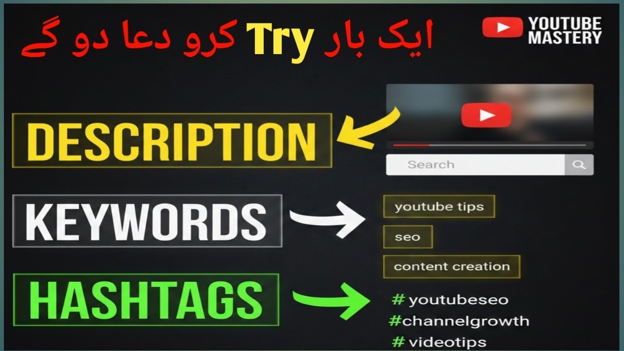 How to Write YouTube Description, Hashtags & Keywords Properly | Complete SEO Guide | Mubashir Khan