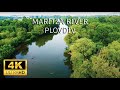 Maritza river, Plovdiv, Bulgaria - 4K drone video