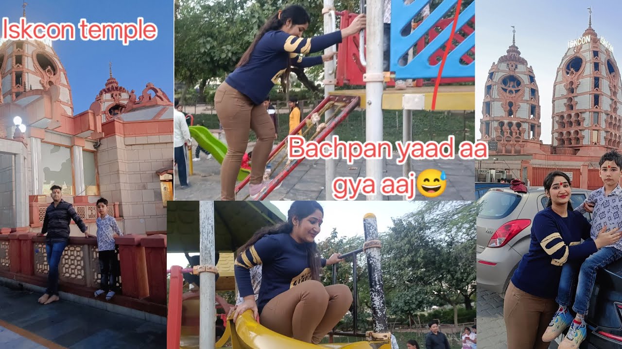 Bacchon ke jhulon per jhul kar bachpan yaad aa gya😅|| iskon temple is so beautiful😍||@shilpakash5