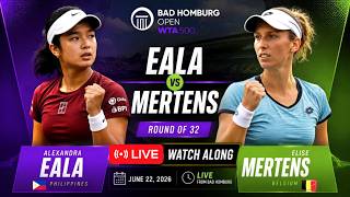 WTA Live: Alex Eala vs Elise Mertens - WTA 500 Bad Homburg Open 2026 Women Singles Tennis R-32 Live