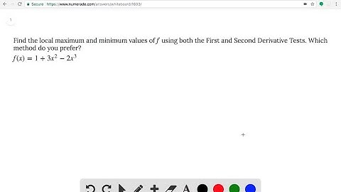Find the local maximum and minimum values of f using both the First and Second Derivative Tests. Wh…