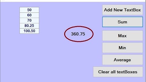 VB.NET | How to Calculate Sum, Max, Min, and Average from Dynamically Created TextBoxes 🔥